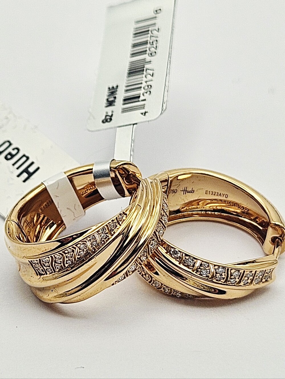 Hueb Dunas 18K Yellow Gold & 0.2 TCW Diamond Hoop Earrings $7700 New